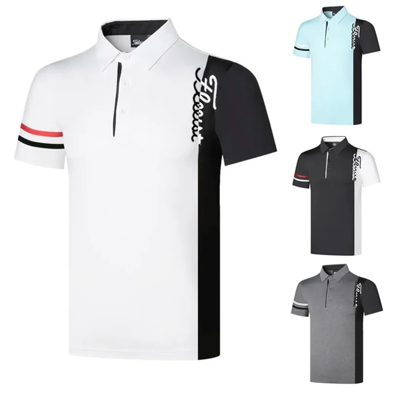 Erkek Golf Gömlek Yaz Sporları Golf Giyim Kısa Kollu T-Shirt Hızlı Kuru Nefes Alabilen Polo Gömlek Erkekler Golf Wear 220426