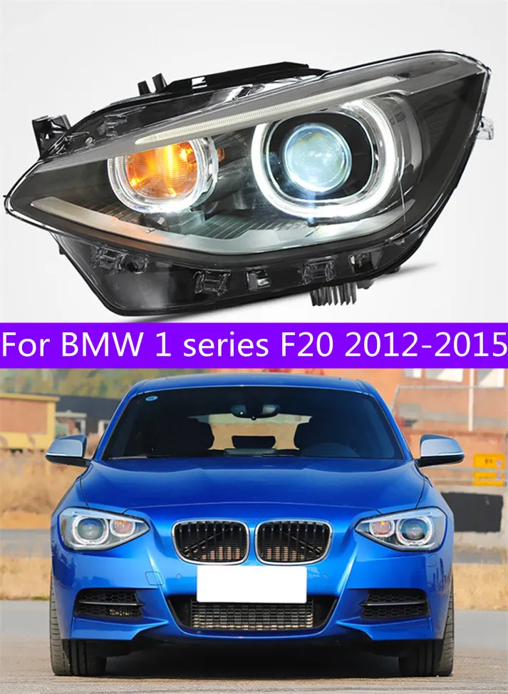 BMW için Araç Farları 1 Serisi F20 20 12-20 15 Far Far Bi Xenon Lens Yüksek Düşük Kiriş Işığı