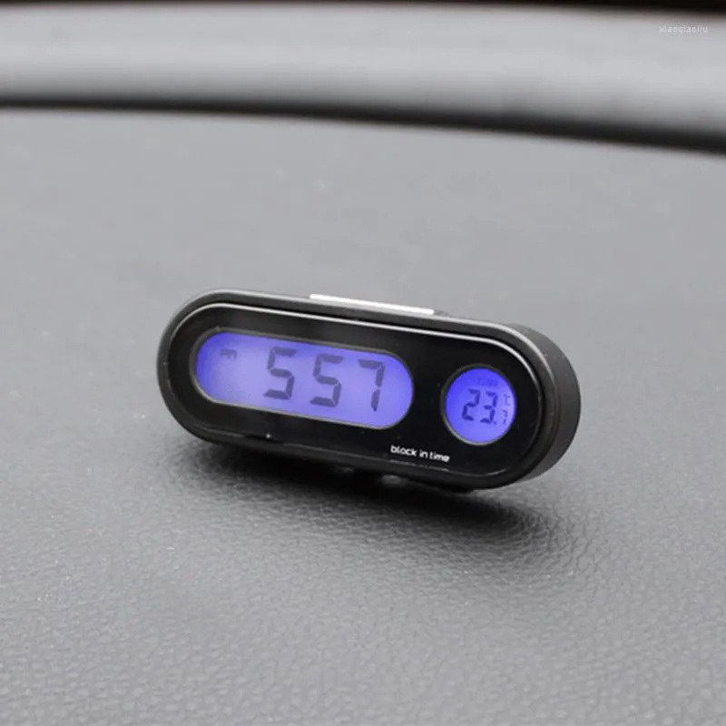 Décorations intérieures thermomètre à horloge électronique de voiture pratique multifonction numérique 12V Time Auto Accessorior