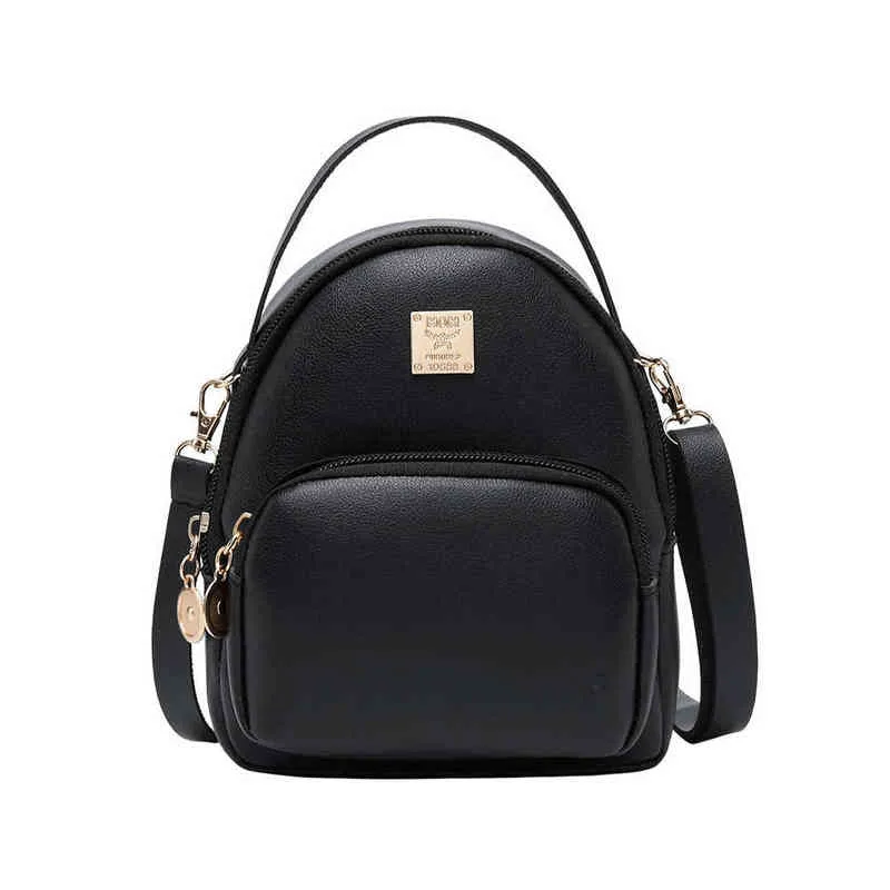 Brand Designer Multi-function Small Backpack Female Leather Women Backpacks Laptop Girl Mini Shoulder Crossbody Bag Ladies Purse 220608