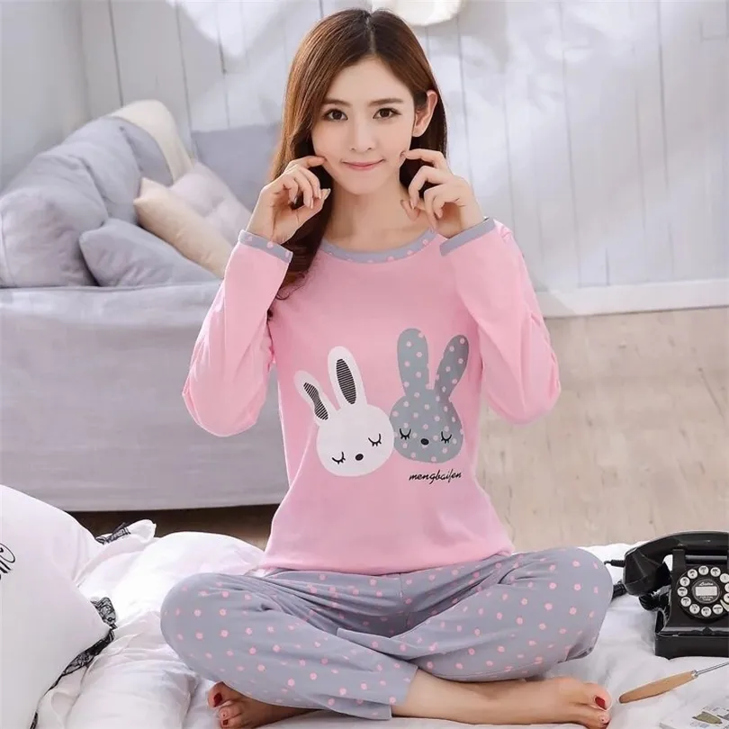 SLPBELY Pajamas Set Night Suit Leisure Wear Women Pyjamas Autumn