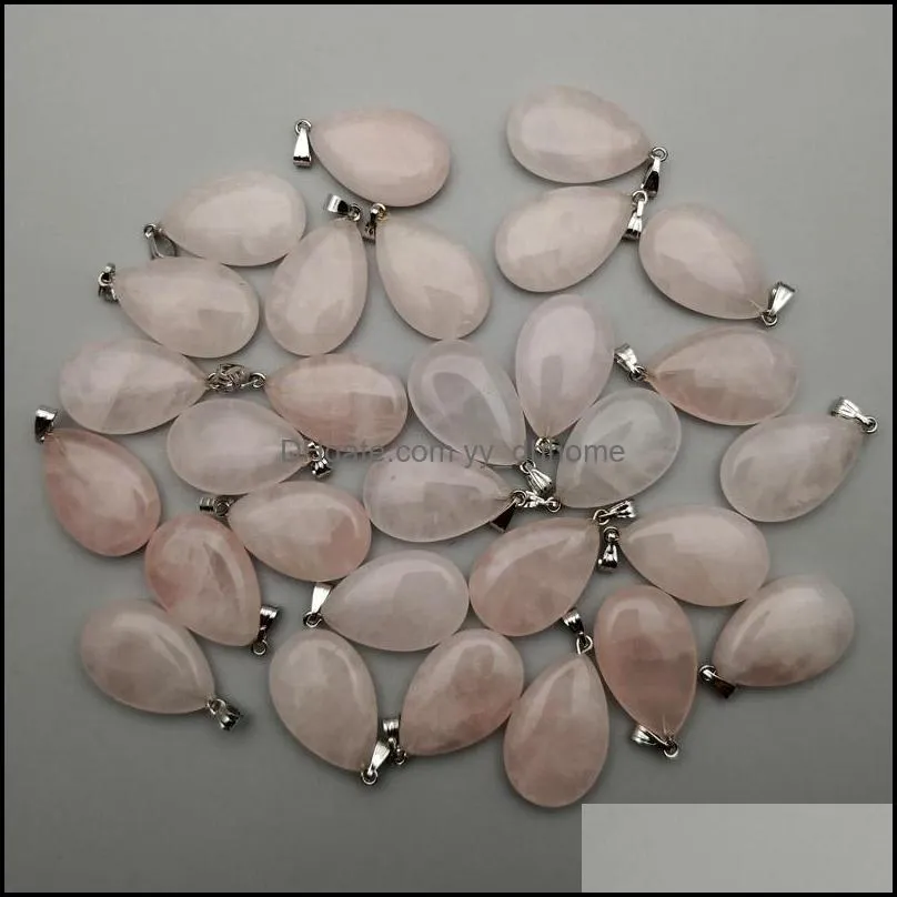 natural stone crystal pillar heart cross ball waterdrop shape charms Rose Quartz Crystal pendants for jewelry making diy necklace