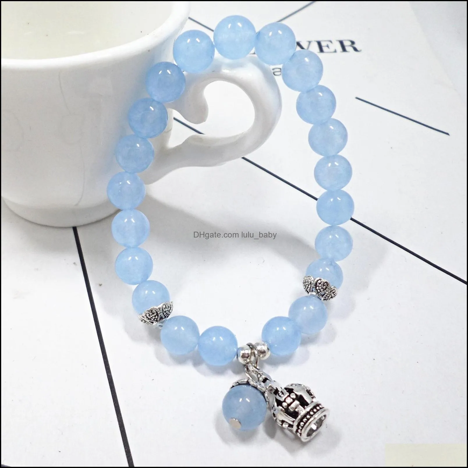 original natural crystal bracelets chalcedony stone bracelet female ethnic style ladies fashion handmade beaded hand jewelry