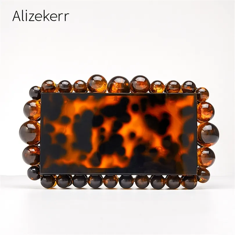 Kralen acryl doos avondkoppelingszak vrouwen elegante ontwerper luxe gouden pailletten nieuwigheid portemonnees en handtassen bruiloftsfeest 220621