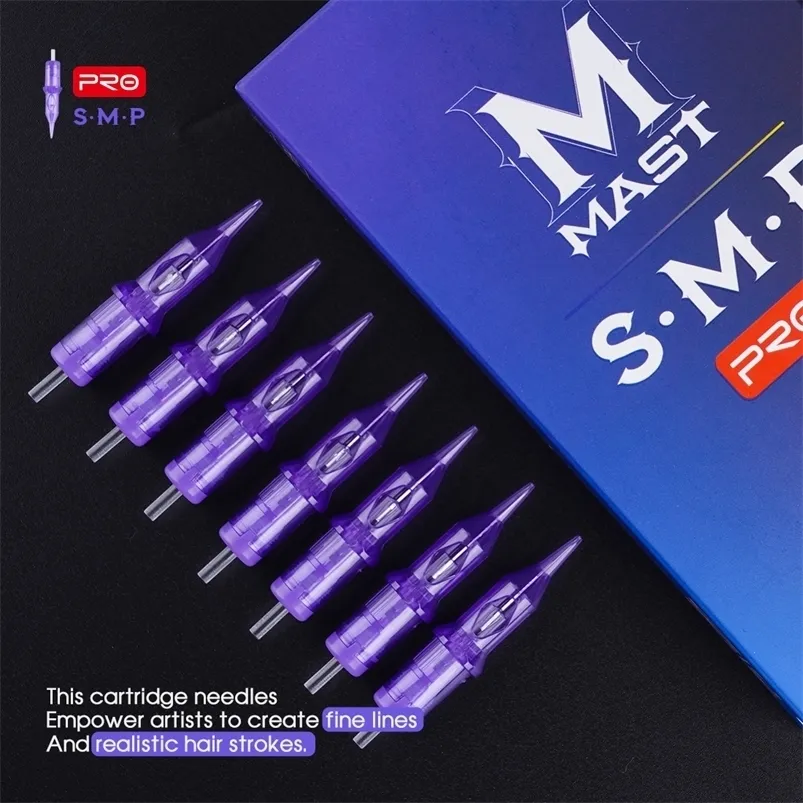 SMPPMU MAST PRO 0.18mm / 0.20mm / 0.25mm 1rl 3RL Tatuering Permanent Makeup Nålar Kassettrunda Liner Pen levererar 220316