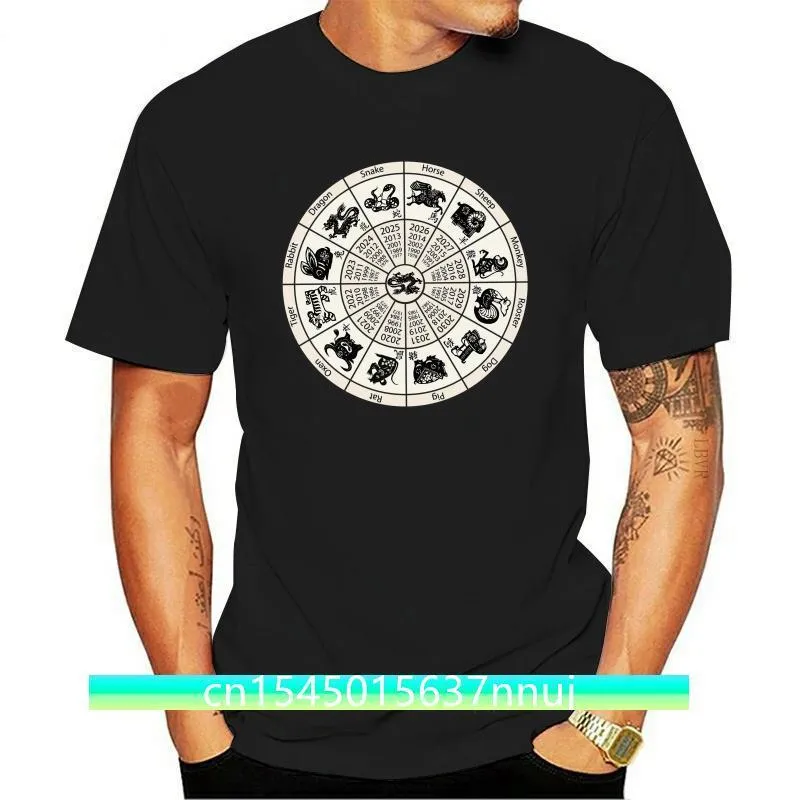 Anpassade T -skjorta män 100% Cotton Chinese Zodiac T Shirts For Men Good Quality Fashion Märke Undertröja Guldkalendermönster 220702