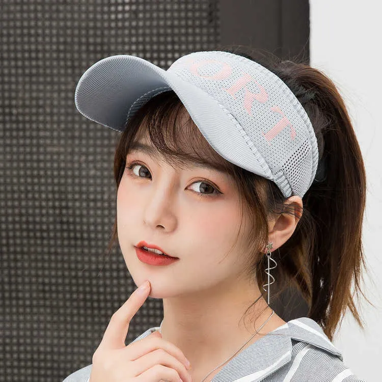 Koreansk stil all-match fashionmonger sommar sol hat casual sollesäker skydd visir cap ingen topp baseball toppade grossist