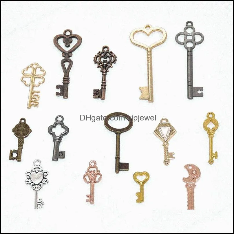 charms wholesale vintage multicolor mixed small keys alloy metal pendants for diy handmade bracelet jewelry accessories makingcharms