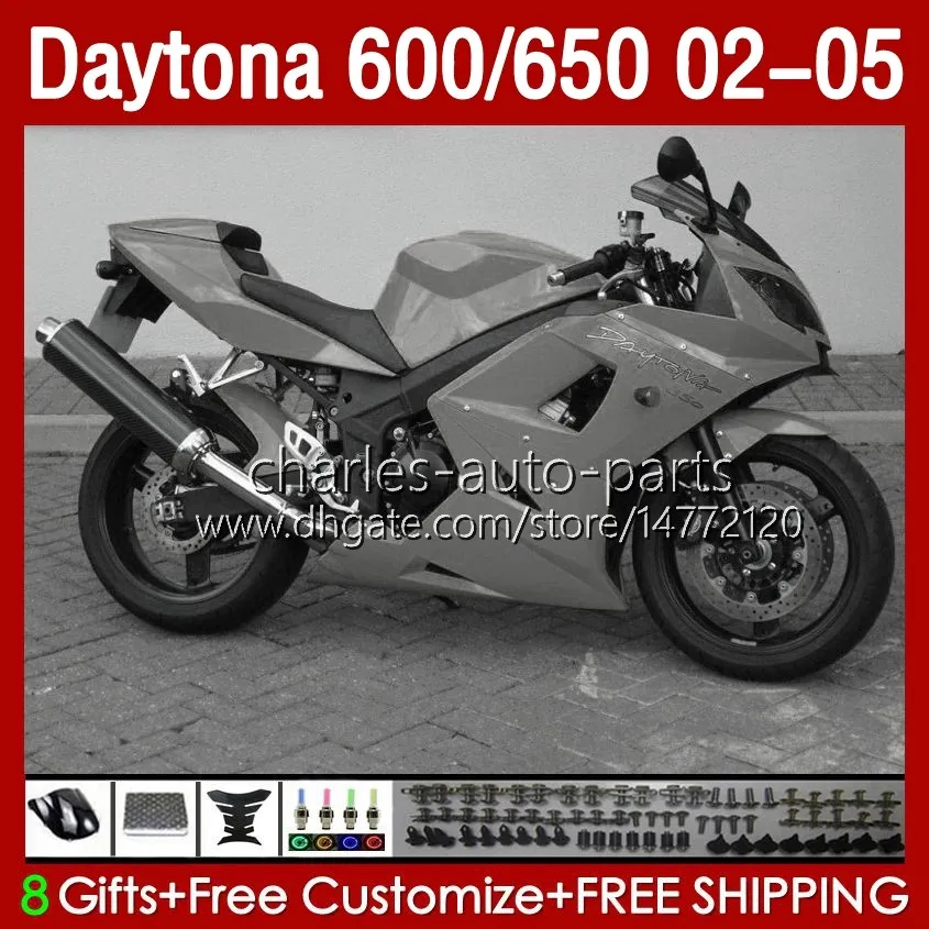 Corpo OEM per Daytona650 Daytona600 2002-2005 Carrozzeria 132No.137 Daytona 650 600 CC 600CC 650CC 02 03 04 05 Daytona 600 2002 2003 2004 2005 Kit carenatura ABS Grigio caldo