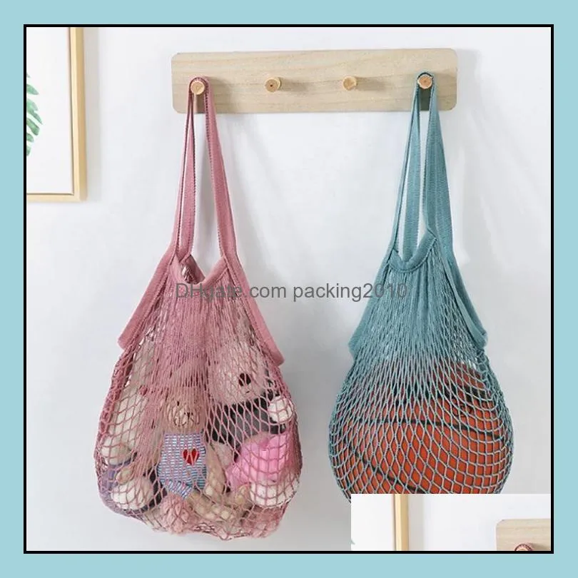 shopping bags handbags shopper tote mesh net woven cotton bags string reusable fruit storage bags handbag reusable home storage bag