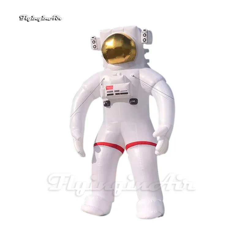 Ballon gonflable de mascotte de modèle d'astronaute 6m, ballon d'air blanc, homme de l'espace avec impression personnalisée pour événement