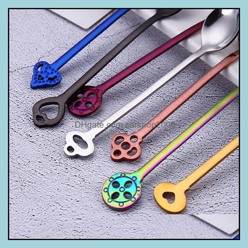 new arrival 6pcs promotional spoon set!! pvd plated shiny colorful stainless steel 304 coffee spoon set