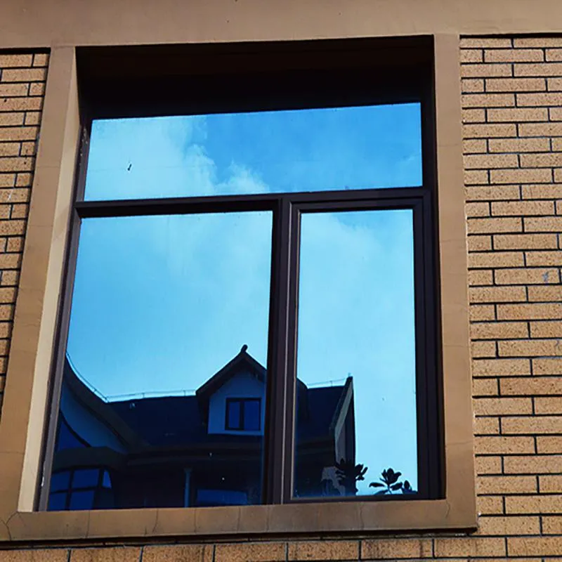 Adesivi per finestre BlueSilver Pellicola a specchio Adesivo per vetro Adesivo unidirezionale Isolamento termico riflettente Home Office Prova UVFinestra