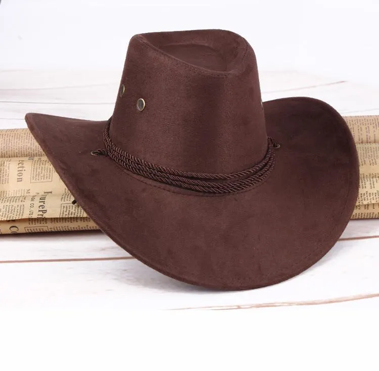 Basker unisex mode western cowboy hatt turist cap gorras 8 färger 7229berets beretsberets
