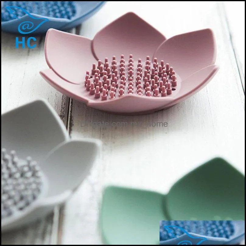 creative silicone soap dishes holder box anti-skid moisture-proof drain handmade bathroom supplies punch-free