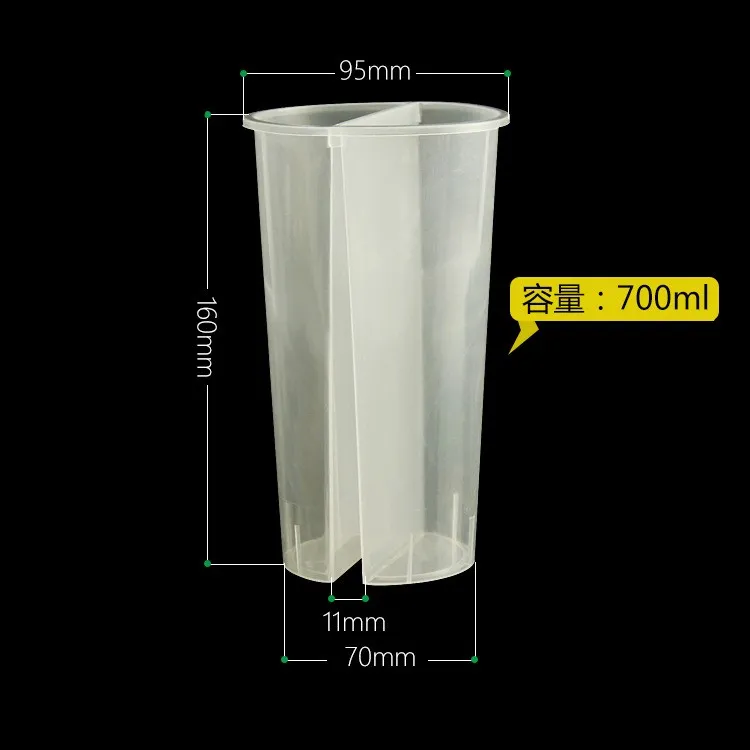 Wholesale 700mL Cupable Cup Cup Simple Sminess Double Grid Hot Bold Drink Juice Share Cup Cuper