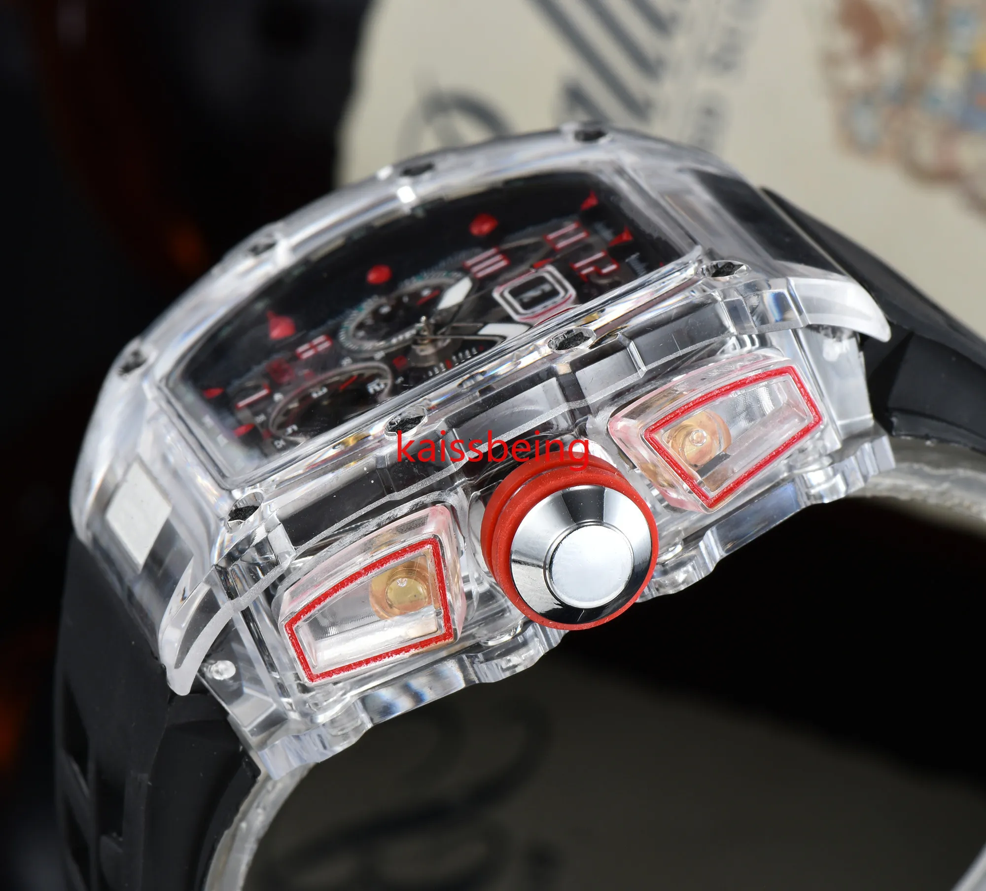 Qualit Reloj De Pulsera De Silicona Transparente Para Hombre