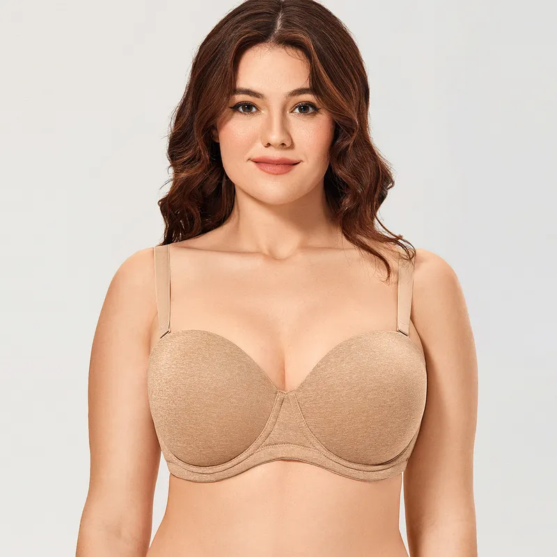 Womens Underwire Contour Multi Way Full Coverage Invisible Strapless Bra  Plus Size Push Up Silicone Slightly Padded 220519 From 29,08 €