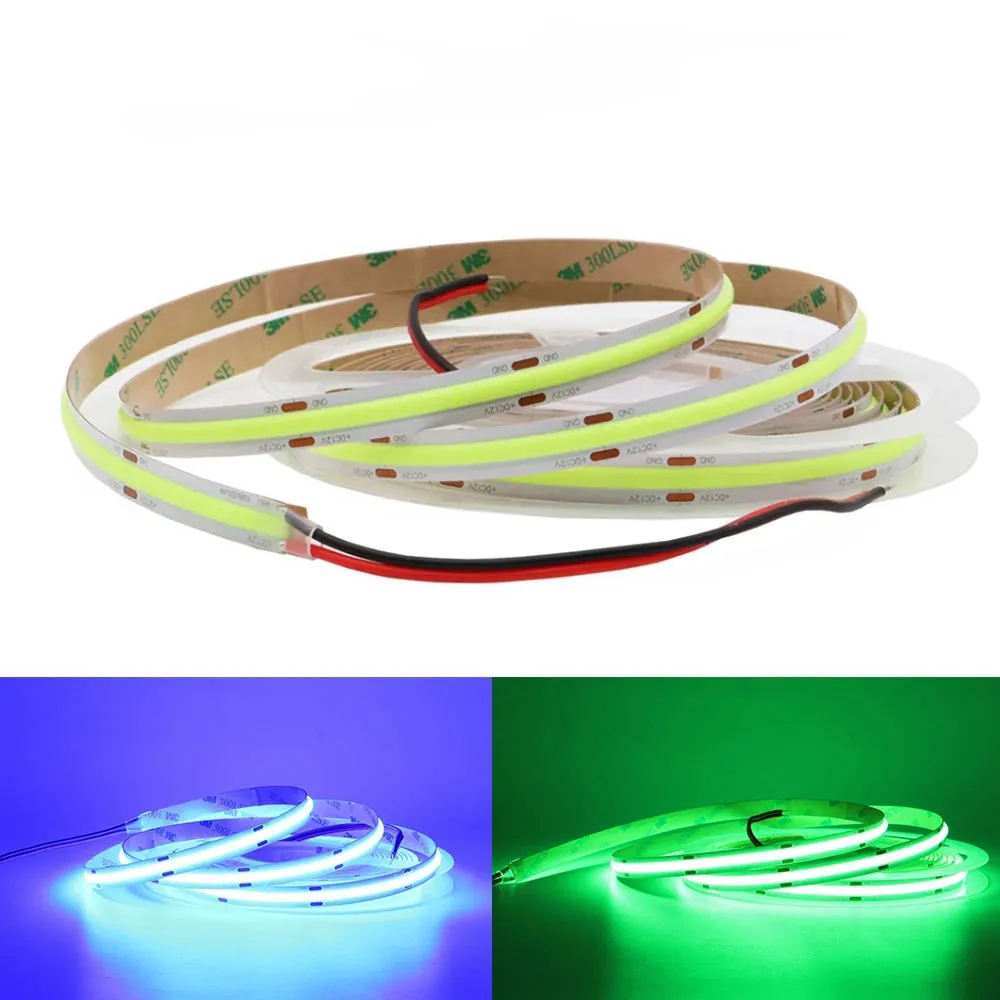 Flexible COB DC12V/24V Led Strip Soft LED Bar Light Super Bright FCOB Tape for Dedroom Living Room Cabinet Kitchen Decoration