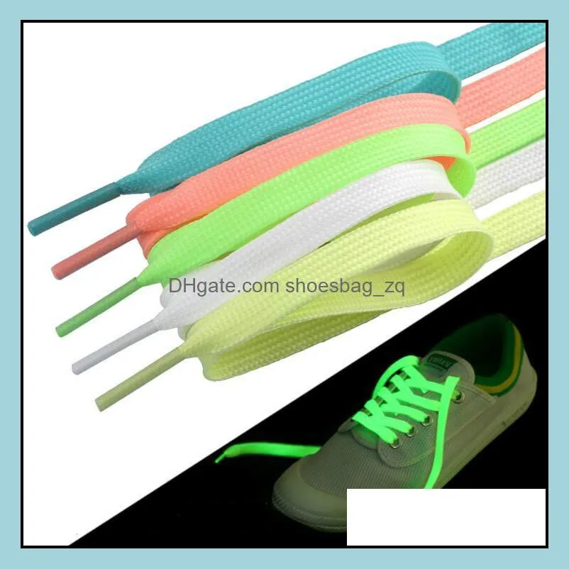 Pi￨ces de chaussures Accessoires Chaussures Lumineuses lacets plats Shoelace Glow in the Dark Night Colorf Fluorescent Light Up Sport Shoelaces Adts Kids Chr