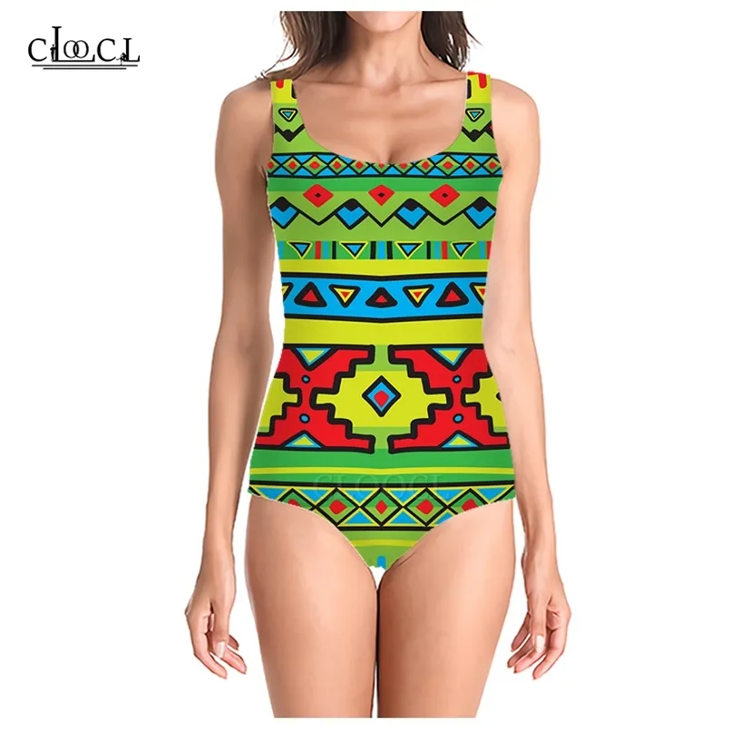 Est Bohemian Tribal Totem 3D Print Girls Onepiece Summer Bathing Sude Sleeveless Slim Sexig Women Fashion Swimsuit 220617