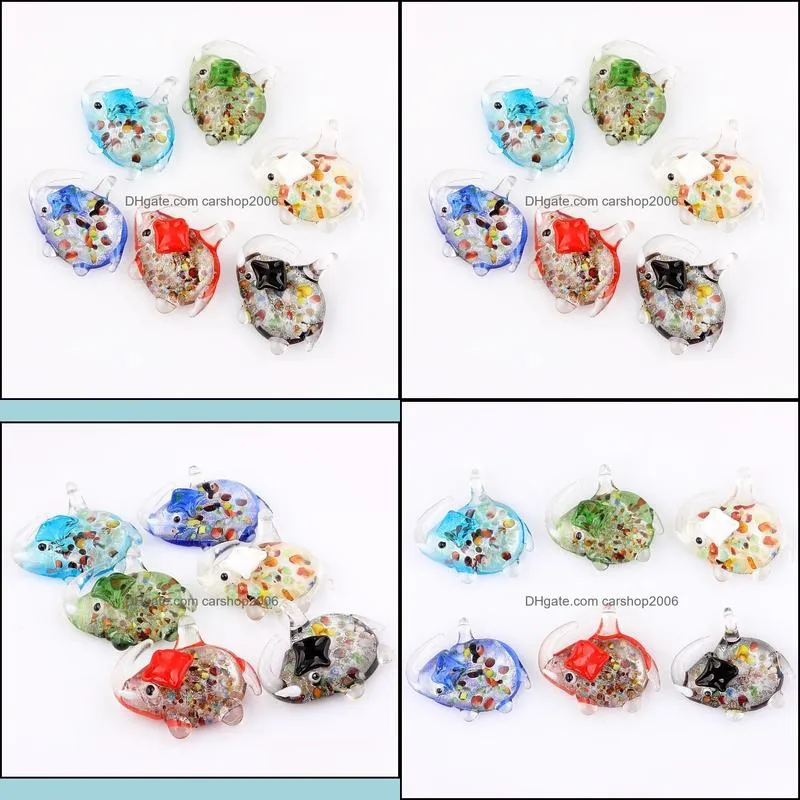 wholesale 6pcs handmade murano lampwork glass mix color elephant pendant fit necklace jewelry gifts