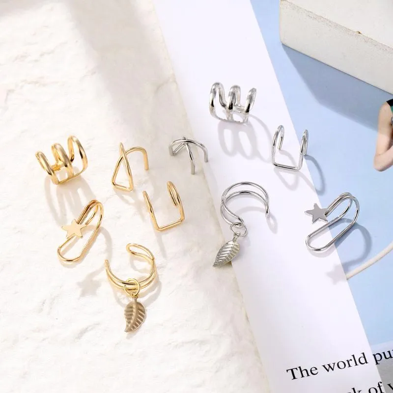 Vita a clip-on Back 1pcs Orecchini Gioielli Personalità Metal Ear Clip Napsel For Women Gift Pendientes Cuff catturato nella cuffia