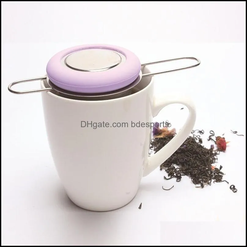 Reusable Mesh Tea Infuser Stainless Steel Strainer Loose Leaf Teapot Spice Filter With Lid Cups Kitchen Accessories