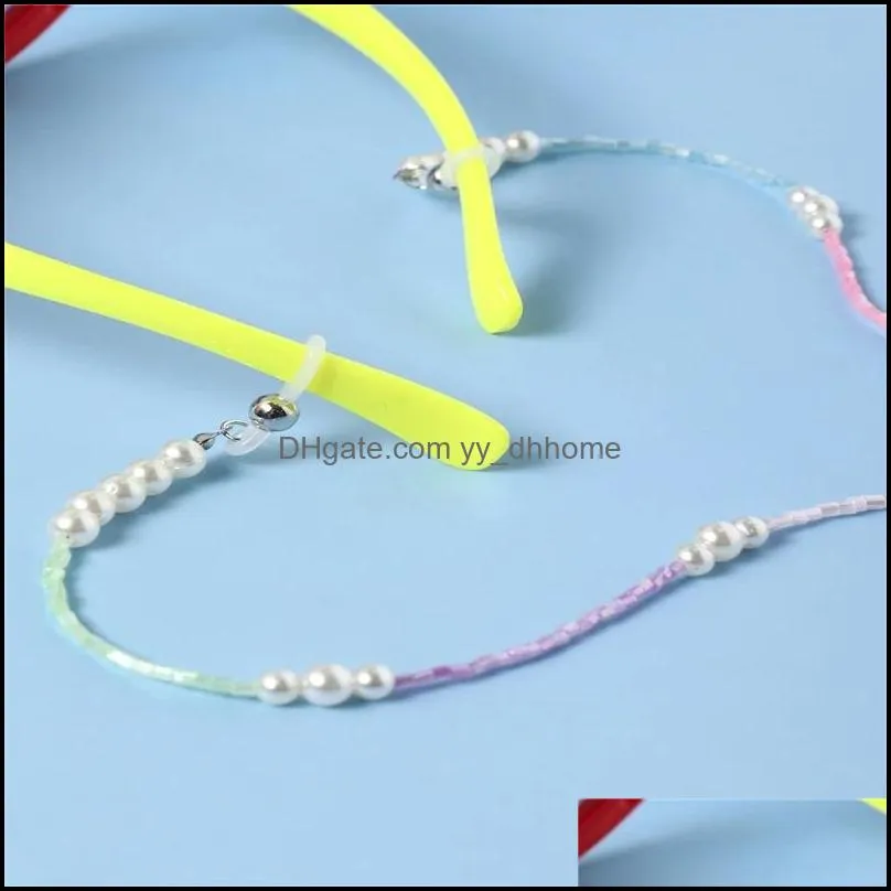 2021 chic handmade candy color beads pearl sunglasses chain holder fashion women glasses accessary