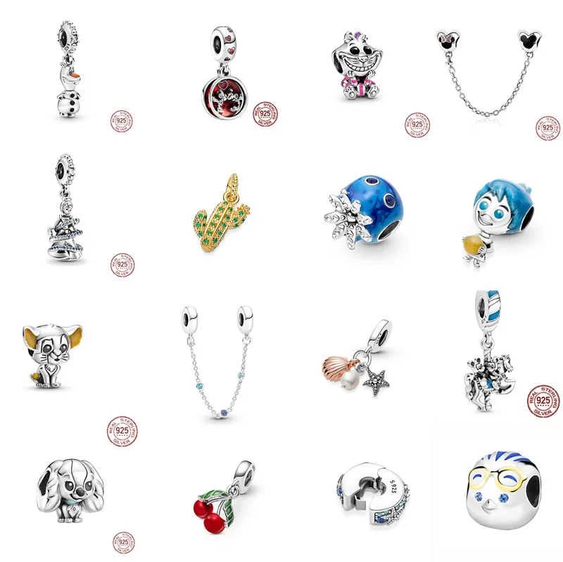 Designer S925 STERLING PRATA PRIMEIRA LOLHA BILHAS PURCHES DE LUZULO PURCHETS ORIGINAL FIT PANDORA CHARMS CANTA DE SEGURANÇA DIY MATHA MOUSE PENENTE PENENTE PERMENTES DE JOIXAS PARA MULHERES