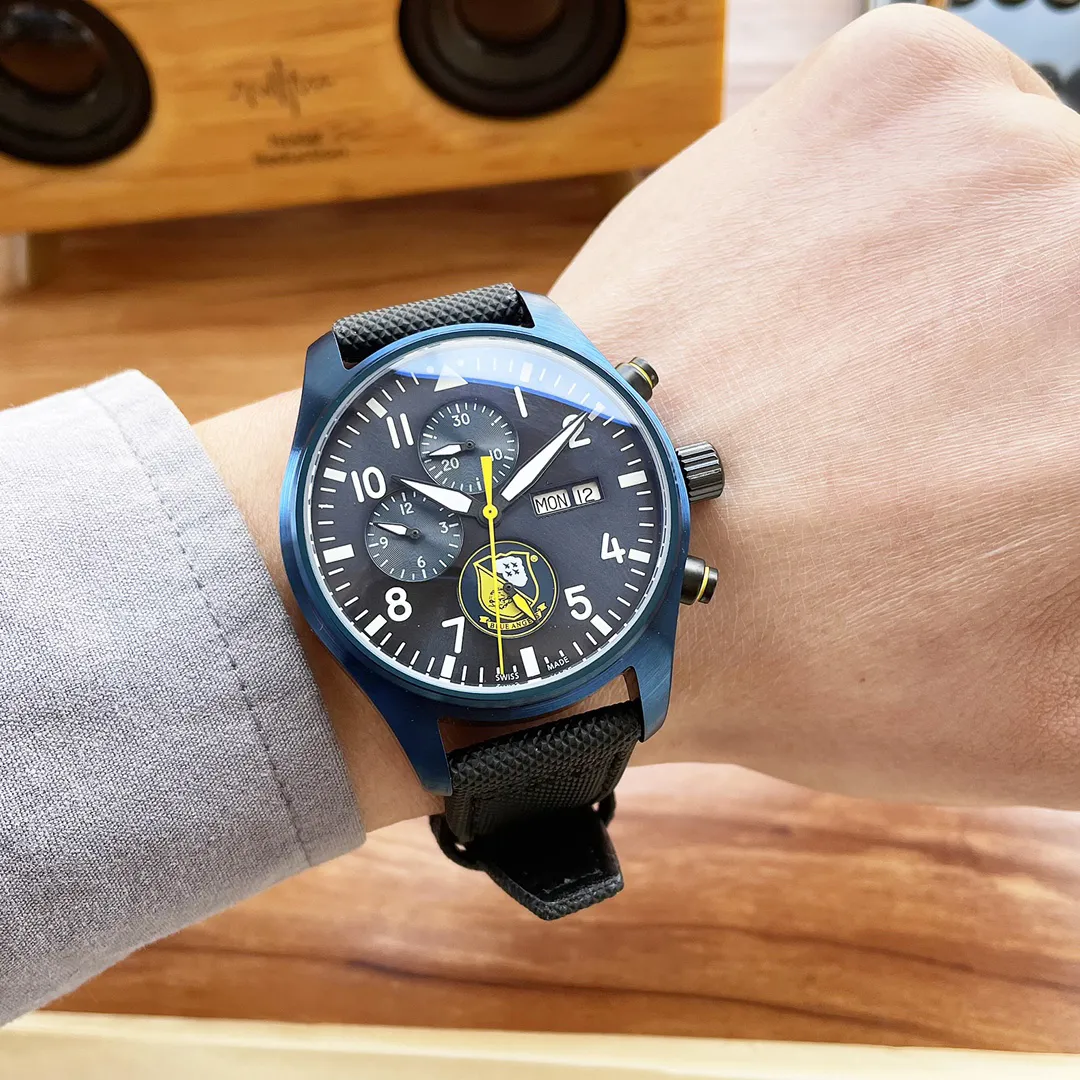 販売 メンズウォッチメカニカル自己巻き移動ナイロンキャンバスストラップステンレススチールケースガラス表面セラミックダイヤル表面直径43 安い正規店 Www Castelobranco Thexicos Com