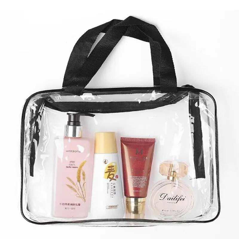 Cosmetic Bags & Cases Transparent PVC Bag Travel Organizer Clear Beautician Beauty Case Toiletry Make Up Pouch Wash BagCosmetic