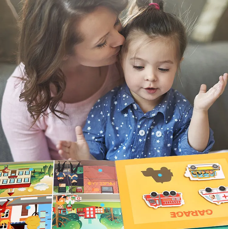 Rustig druk boek Montessori Baby Toys Early Educational Enlightenment Paste Diernummers Diy Game Children Learning Board Gifts