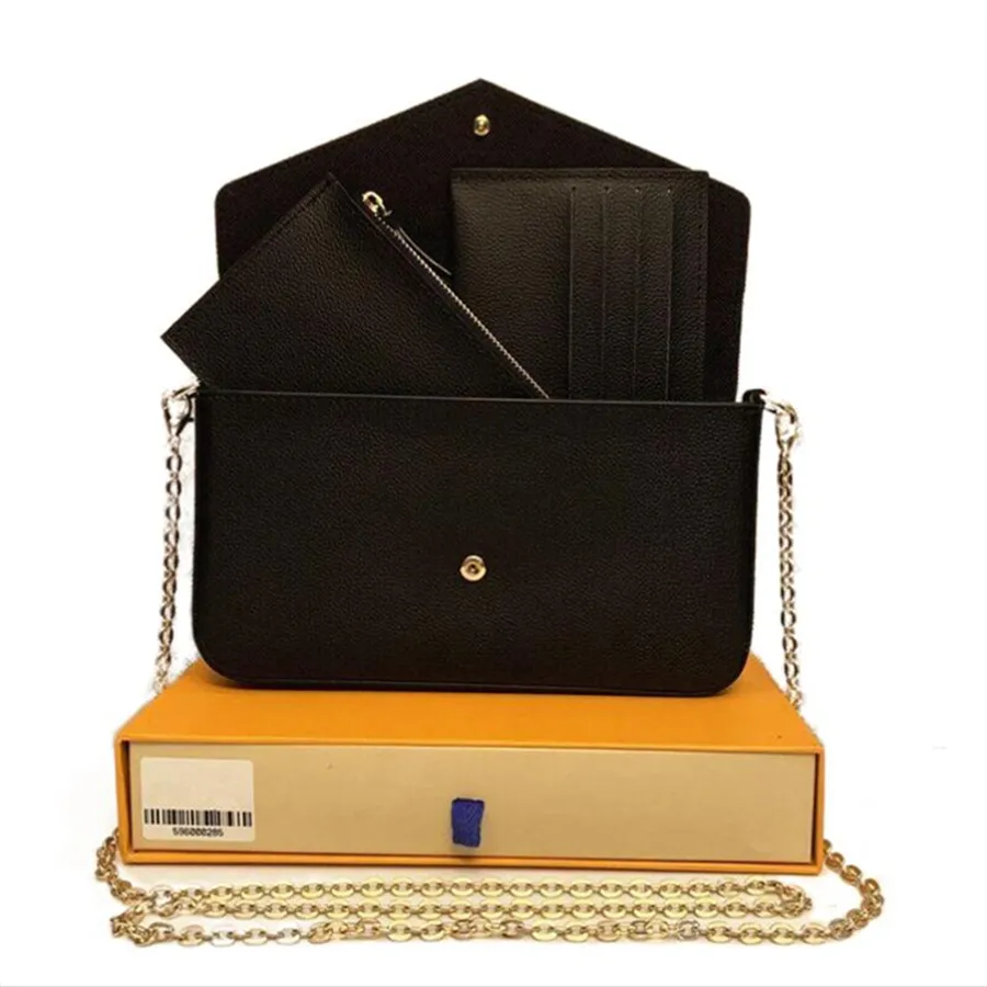 L240最新のハンドバッグ財布バッグファッション女性ショルダーバッグ高品質の3ピースのコンビネーションバッグサイズ21cm 61276