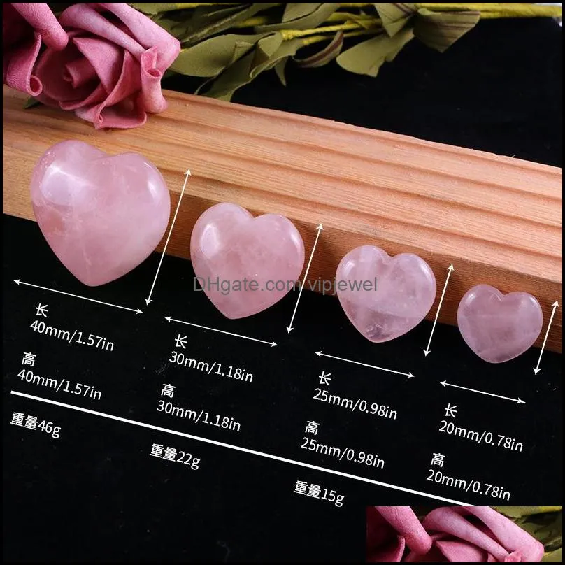 30mm heart ornaments natural rose quartz turquoise stone naked stones decoration hand play handle pieces accessorie vipjewel