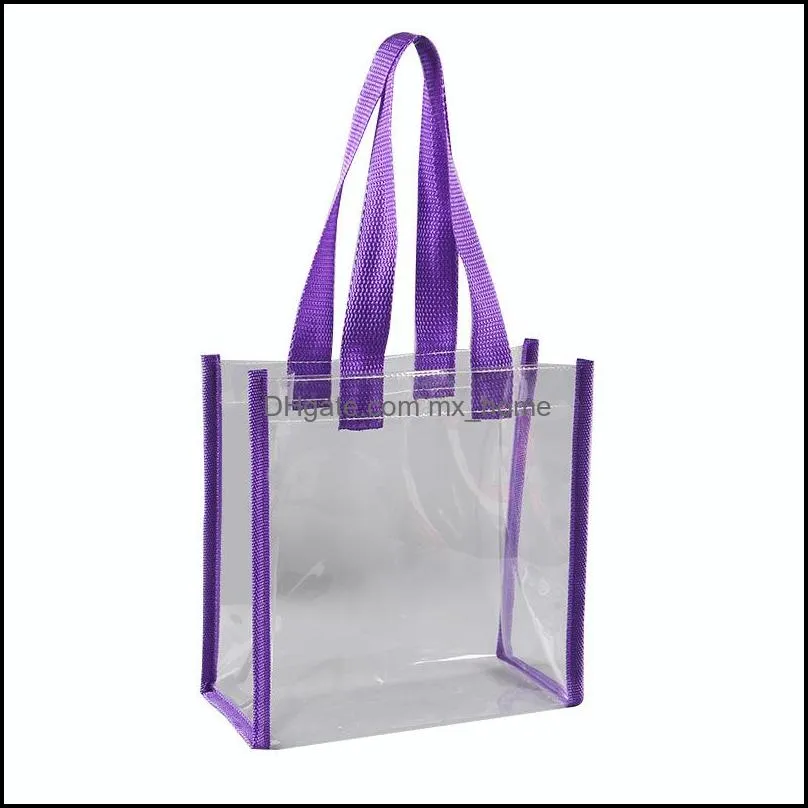 Clear PVC Cosmetic bag handbags gift bags Universal packaging plastic travel bag 5 color 4 size for choose