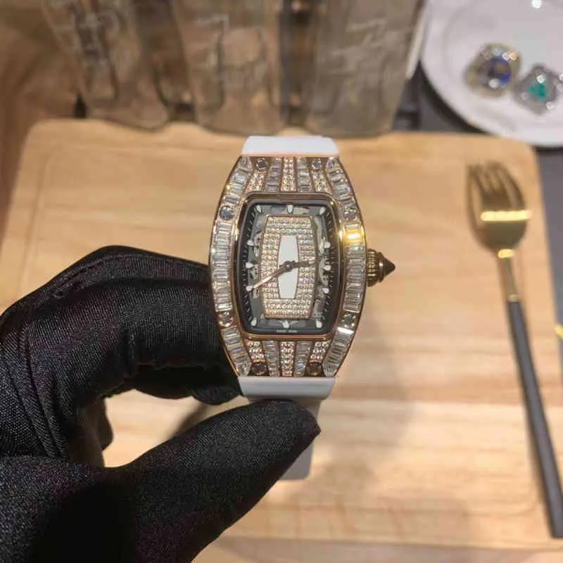 Смотреть маркировочные часы дизайнер роскошные мужские механические часы Richa Milles Business Leisure RM07-01 Полностью автоматически Mei Full Diamond Tape Womens