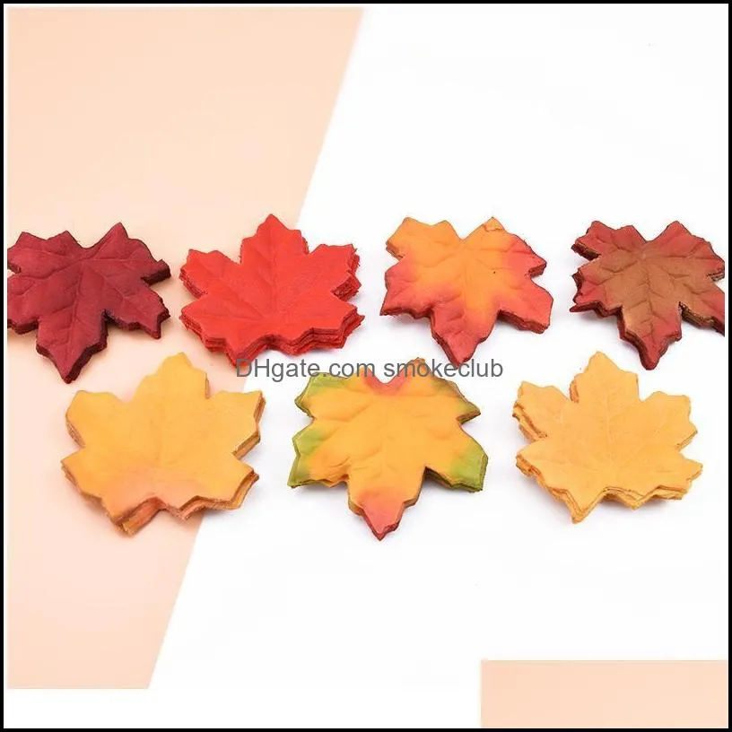 100pcs Silk Maple Leaf Decorative Flowers Wreaths Artificial Plants For Home Wedding Decoration Diy Christmas Gifts Fak jllGwb