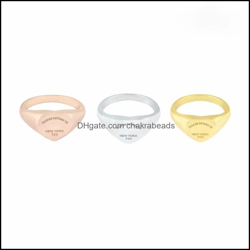 newest t edition stainless women mens band ring please return to new york heart jewelry rings gold silver rose color242w
