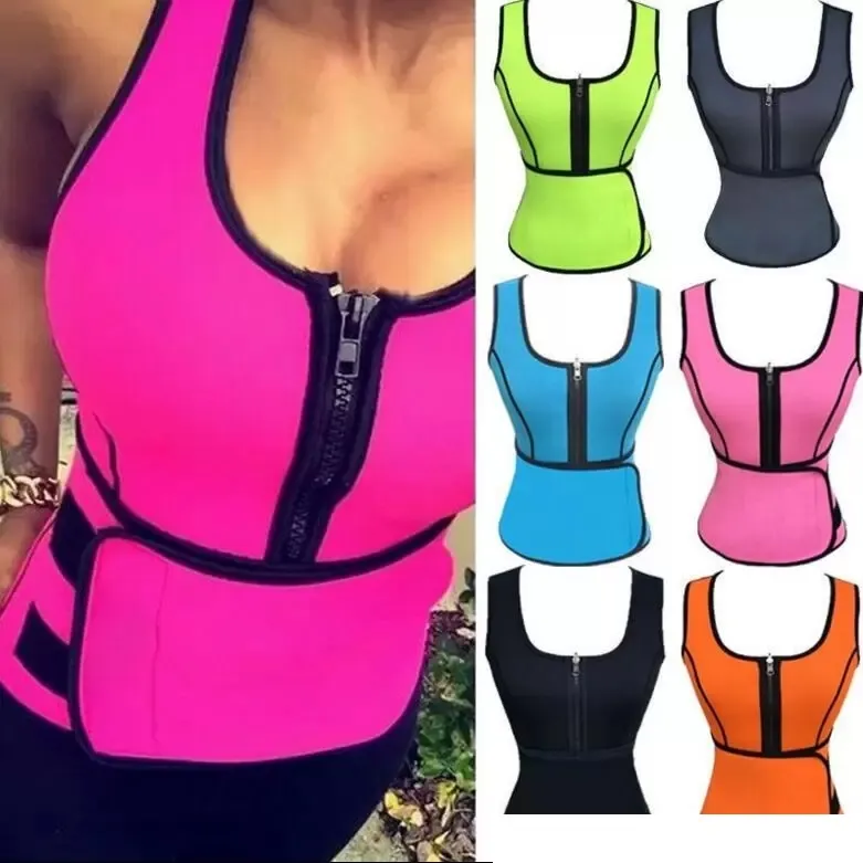 Neoprene Sauna Vest Body Shaper Slimming Waist Trainer Shaper Summer Workout Shapewear Adjustable Belt Corset