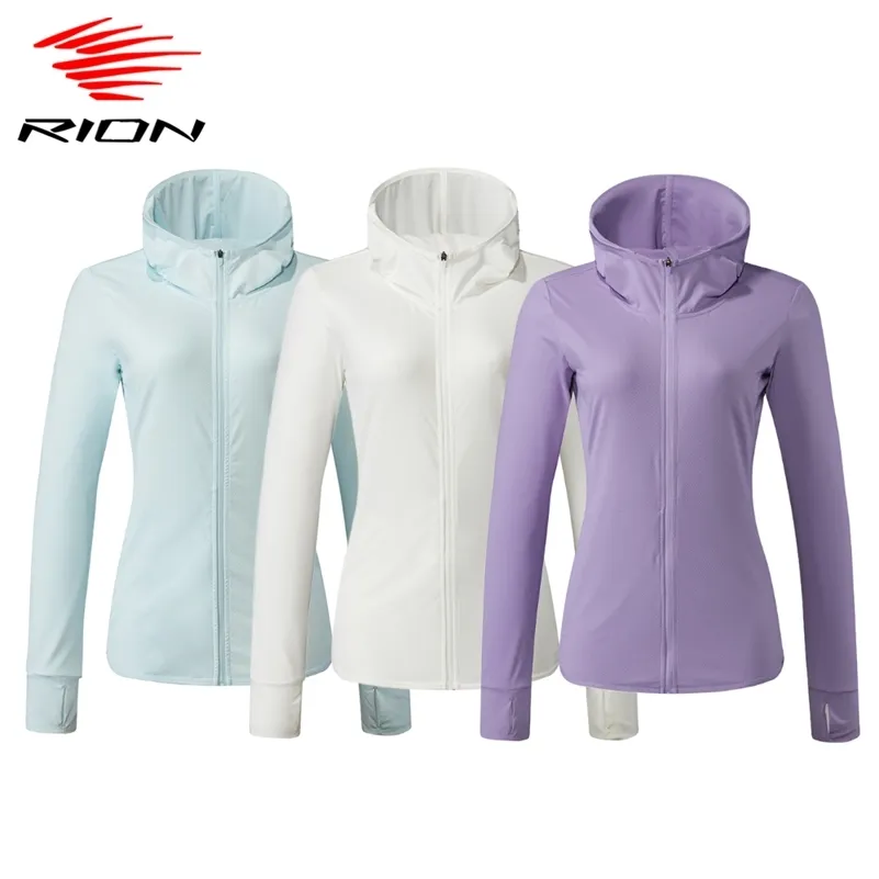 Rion Women Sun Sun Clothing Turining Anti UV Windbreaker Oddychający Szybka sucha kurtka kempingowa UPF 50+ Outdoor Sports Coats 220516