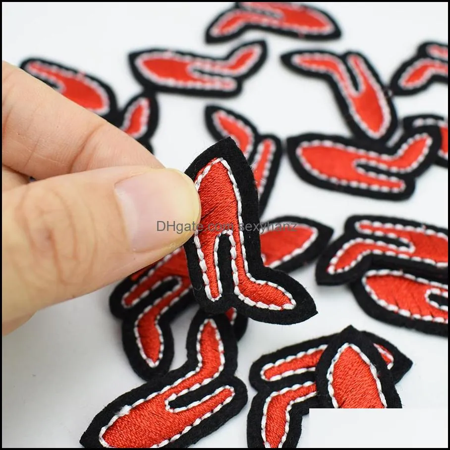 10 pcs high heelses badges for clothing iron embroidered applique iron sew ones sewing accessories for clothes