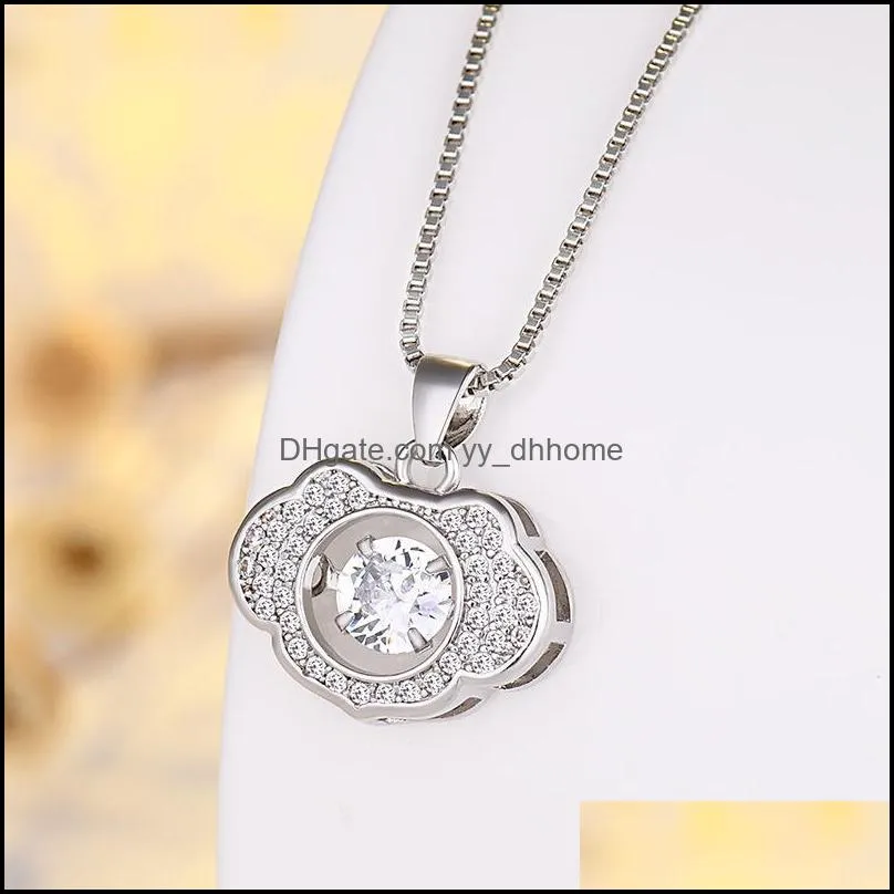 Chains Choker Necklace Jewelry Crystal Zircon Flower Crown Retro Pendant For Valentine`s Day Present Jewelry1