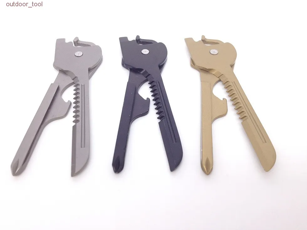 Darmowy mini składany nóż 6 w 1 wielofunkcyjny klawisze łańcuch kieszonkowy kieszonkowy nóż outdoorowa szabla szwajcarskie noże samoobrony edc narzędzia narzędziowe