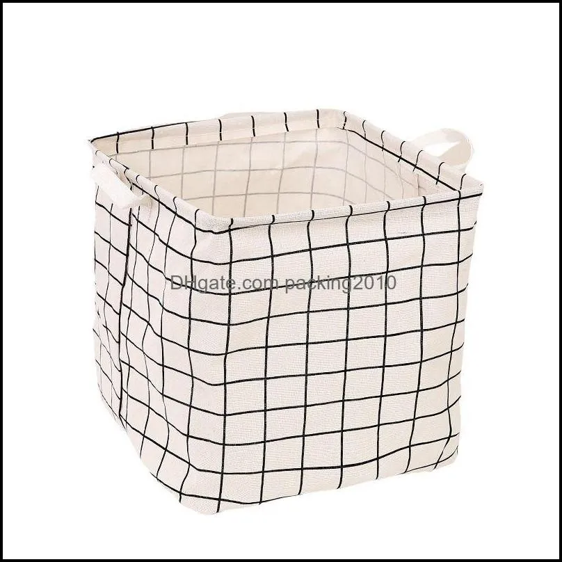 foldable cotton linen desktop sundries toy storage basket laundry box underwear cosmetic office stationery organizer