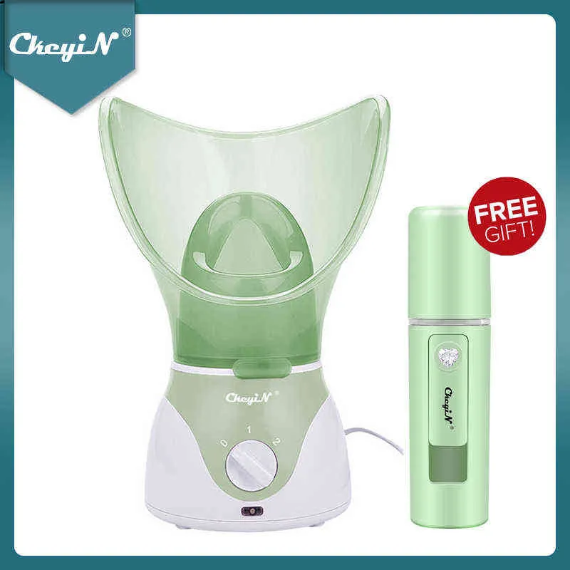 Ckeyin Face Steamer Beauty Sauna Sauna Spa Home Facial Warm Mist加湿器アトマイザーナノ噴霧器保湿毛穴220505