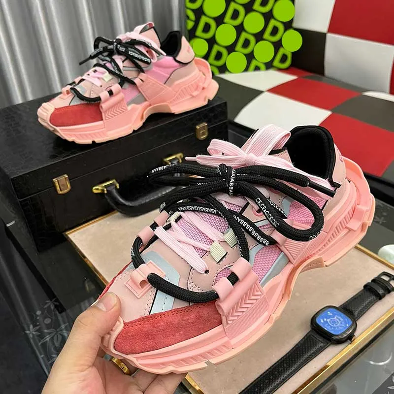 New Mens Daddy shoes sneakers 2022 fashion trend atmospheric designer brand sneaker classic pure black non slip TPU outsole outdoor street letter