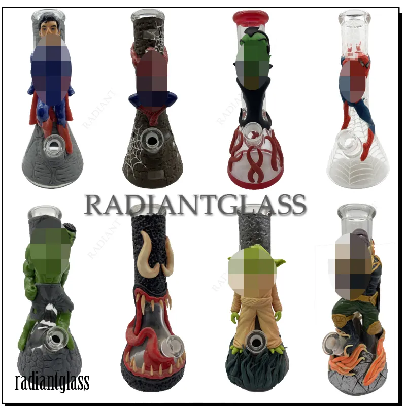 hookah superhero heady glass bong 3d bongs vampire unque design oil rig dab rigs 12.5inch water pipe with perc 14.4mm feamle joint