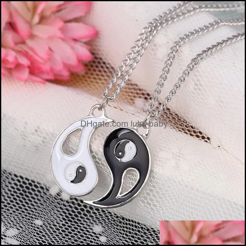 best friend necklace fantastic ying yang pendant necklaces women men jewelry for lovers colar masculino couples necklaces