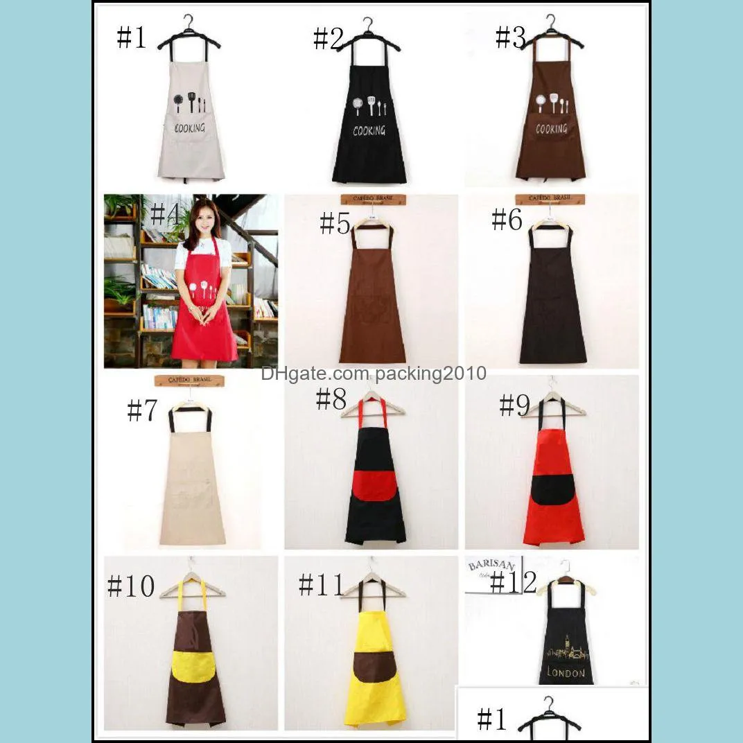 kitchen cooking apron with pockets waterproof creative barbecue baking aprons bib apron for women men chef